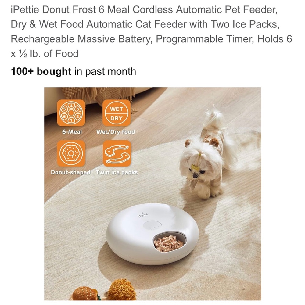 iPettie Automatic Pet Feeder - White - Picture 2 of 6